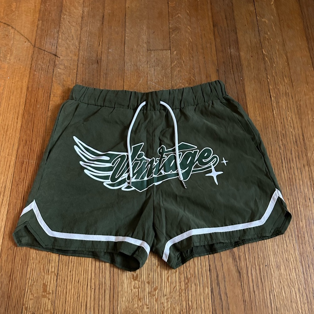 Vintage Green Athletic Shorts